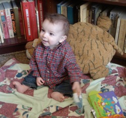 Joshua playing in Grandpa's study