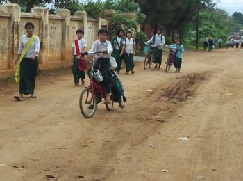 orphans return from school