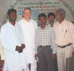 Paul in India! Pastor Stephen on left.