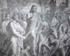 Jesus rides a colt on Palm Sunday triumphal Entry into Jerusalem