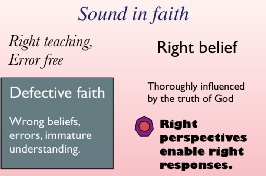 Sound in faith - right teaching