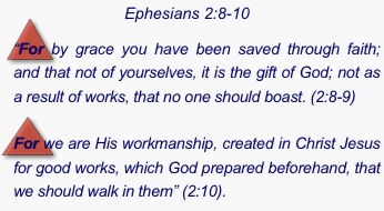 Ephesians 2:8-10 two 'fors'