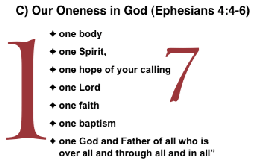 Ephesians 4:4-6 Oneness in God