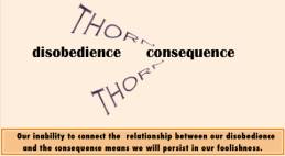 God brings thorns as consequences into the lives of the disobedient.