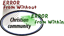 Error from Within, Error from without in Christian church.