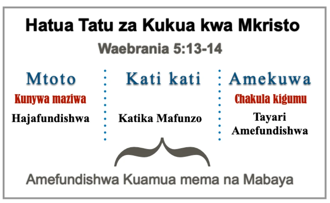 Hatua tatu za kukua kwa Kristo.