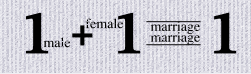 1 male and 1 female = marriage