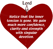 Purity of love for the Lord removes inner tension.